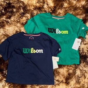 Wilson Kids' Navy and Green T-Shirts